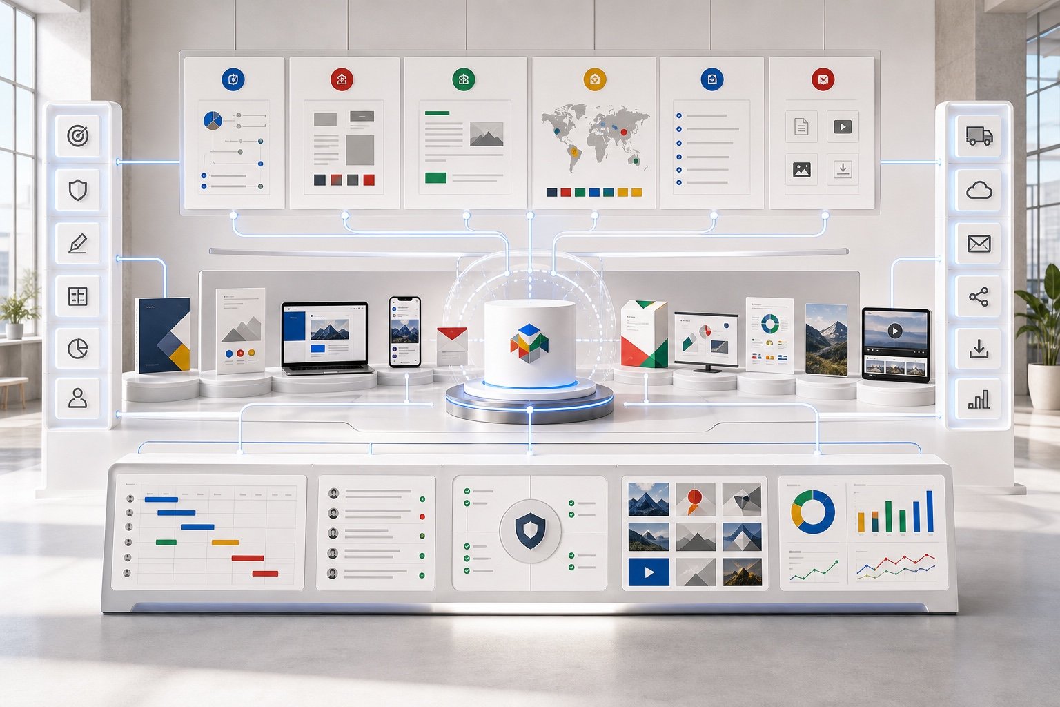 A brand operating system connecting brand rules, campaigns, content, digital channels, localization, approvals, delivery, and performance